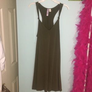 army green flowy midi dress